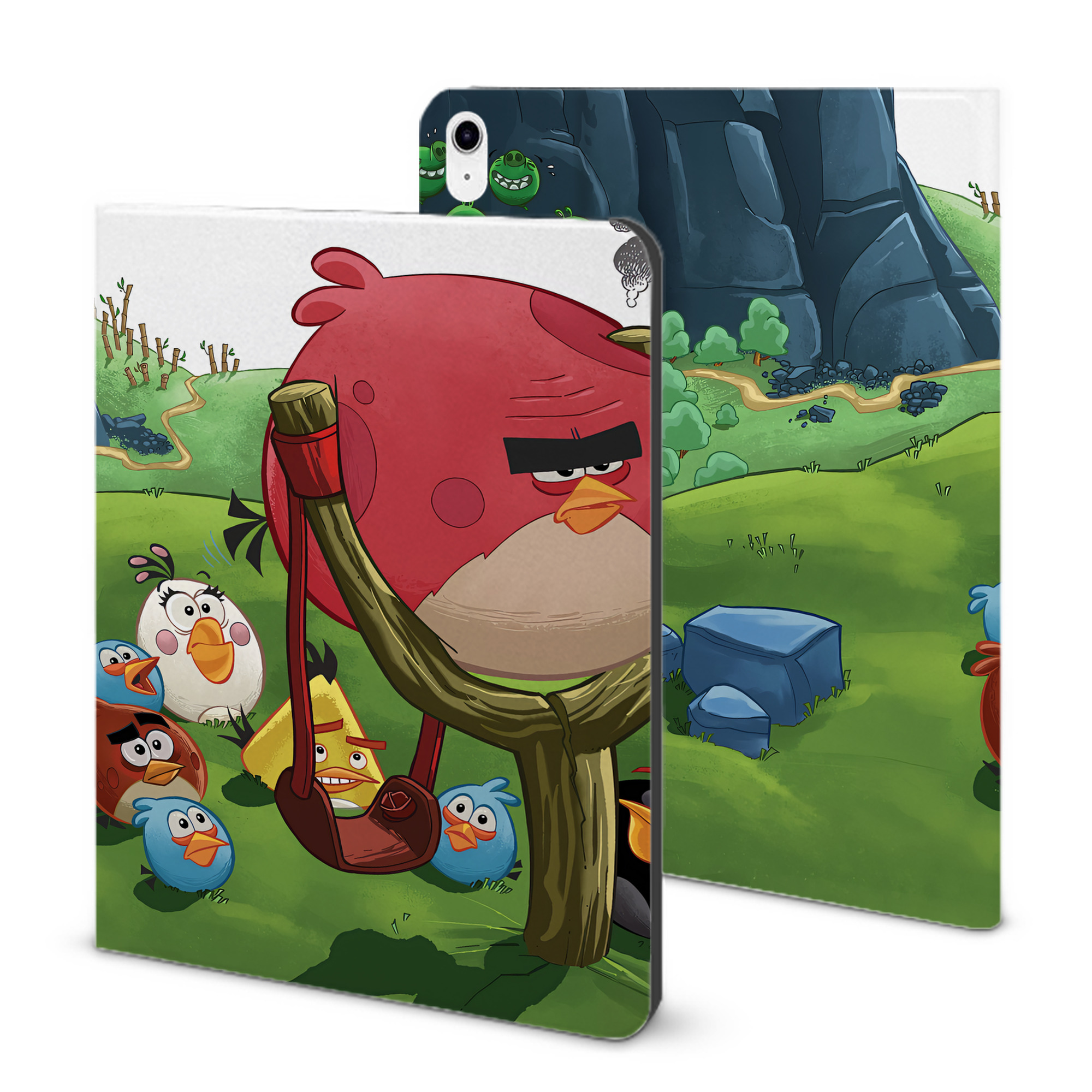 （画像用） Angry Birds アングリーバード IPad ケース ブック型 PUレザー TPU 耐衝撃 軽量 薄型 ペン収納なし 全面保護 IPad 各モデル対応